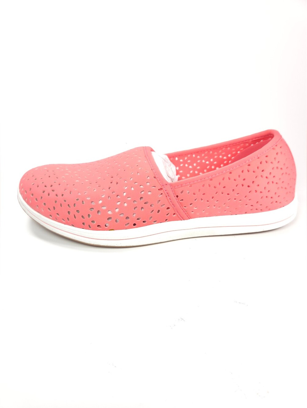Clarks Breeze Emily Coral Pink Perforated Slip‑On Loafers W 10 - Picture 2 of 15